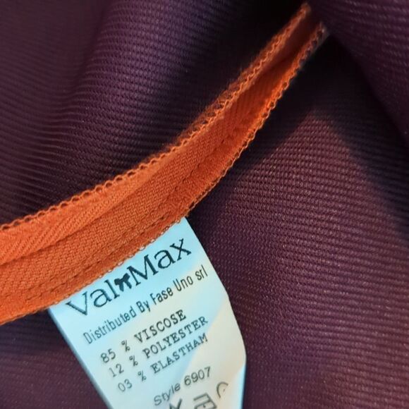 Valmax made in Italy orange & maroon skirt size 12 - Picture 7 of 9